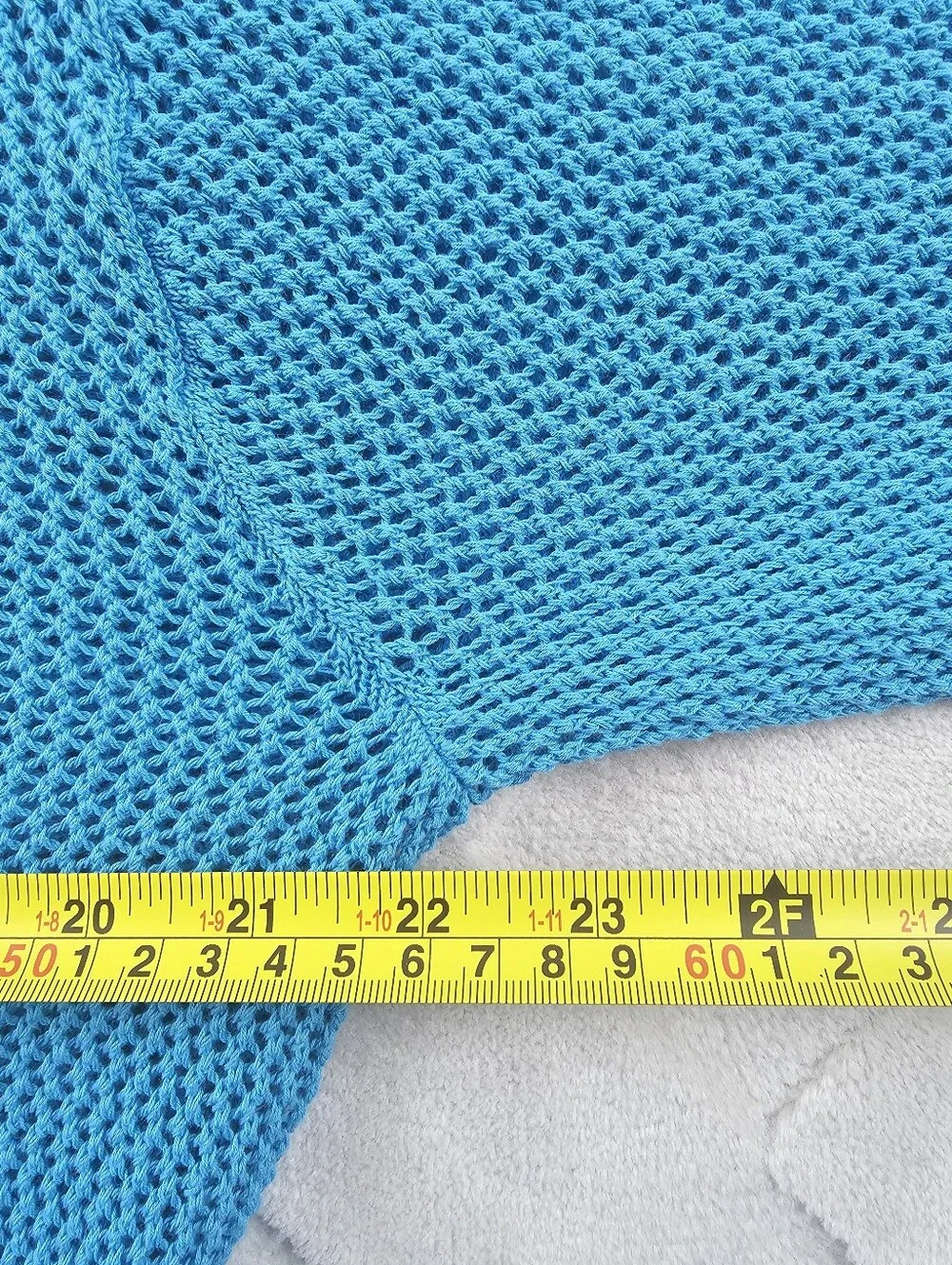Uniqlo Open Knit Cardigan Sweater Womens Medium Blue Button Up Oversized